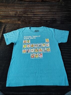 Nintendo 'Periodic Table of Nintendo' Kids T‑Shirt in Light Blue